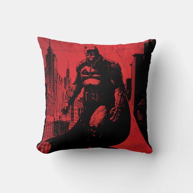 The Batman Comic Book Illustration Cushion (Front)