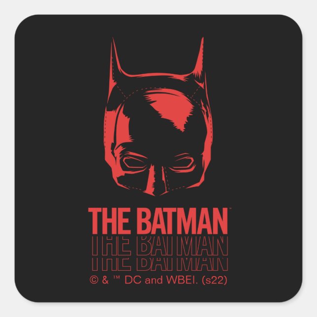 The Batman Cowl Logo Square Sticker (Front)