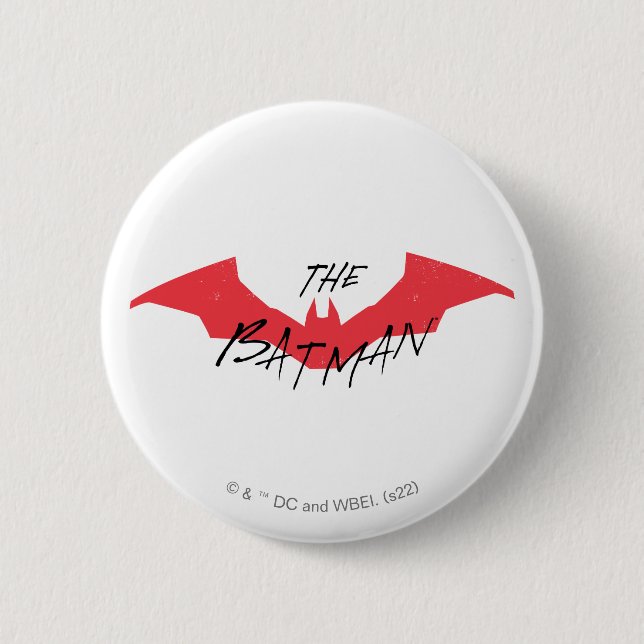 The Batman Handwritten Bat Logo 6 Cm Round Badge (Front)