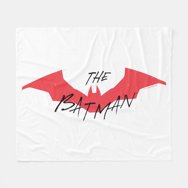 The Batman Handwritten Bat Logo Fleece Blanket (Front (Horizontal))