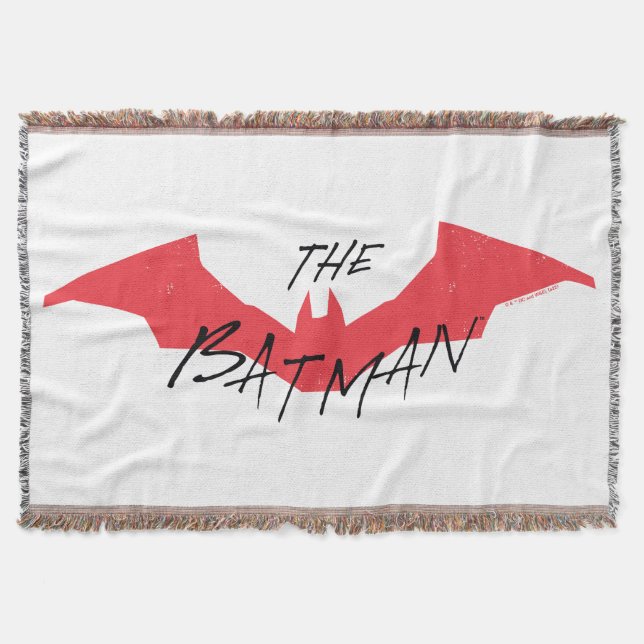 The Batman Handwritten Bat Logo Throw Blanket (Front)