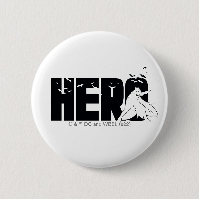 The Batman "Hero" Graphic 6 Cm Round Badge (Front)