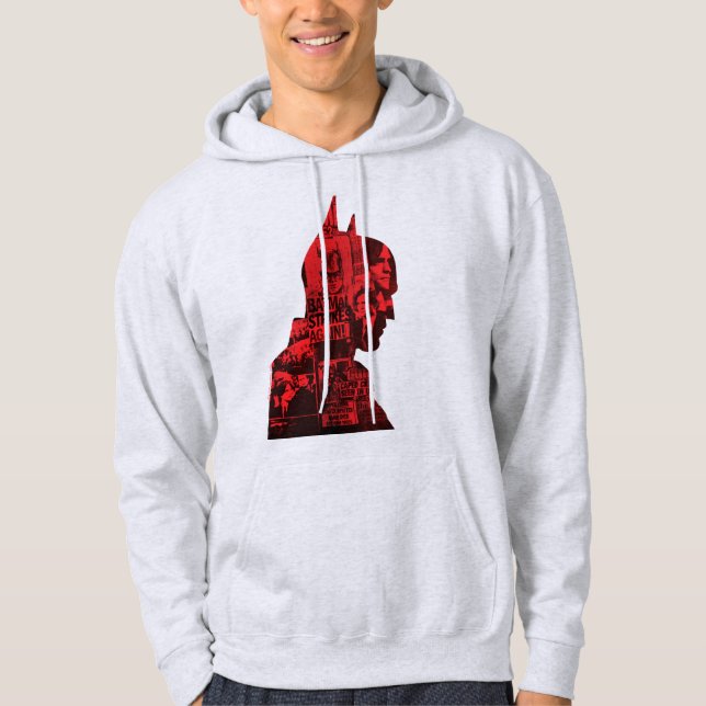 The Batman Newspaper Silhouette Hoodie (Front)