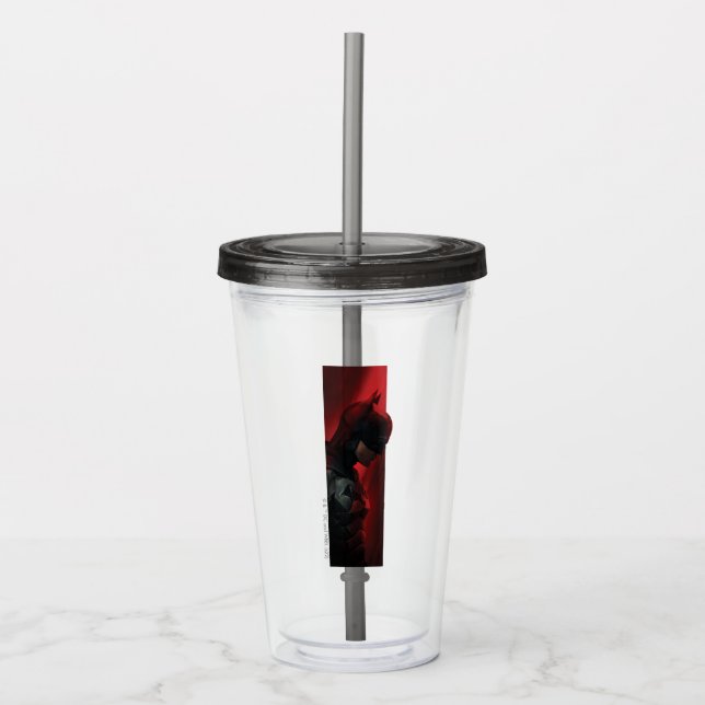 The Batman Red Bar Profile Acrylic Tumbler (Front)