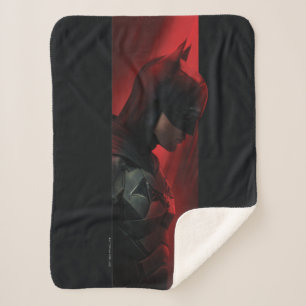 The Batman Red Bar Profile Sherpa Blanket