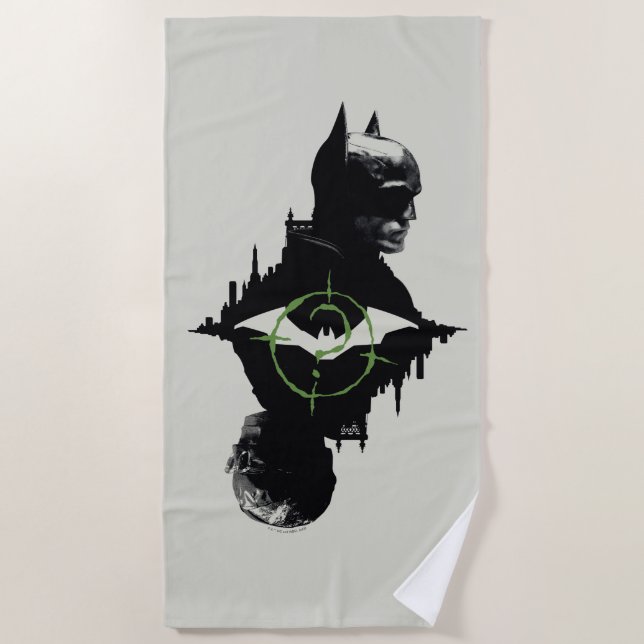 The Batman & The Riddler Dual Character Graphic Beach Towel (Front)