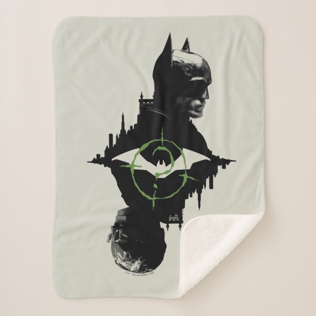 The Batman & The Riddler Dual Character Graphic Sherpa Blanket (Front)