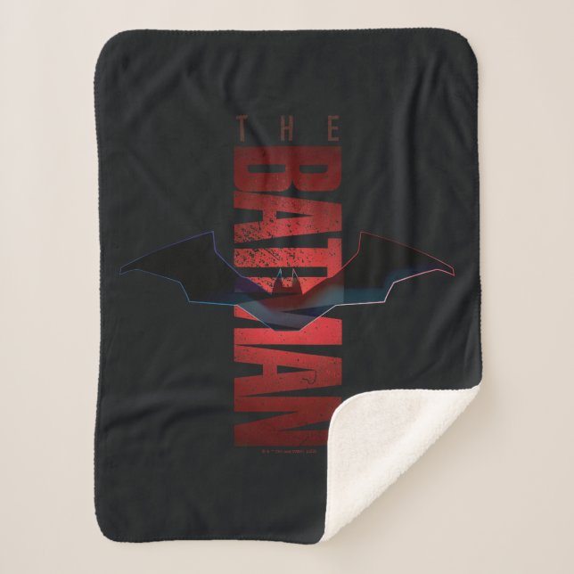 The Batman Vertical Logo Sherpa Blanket (Front)