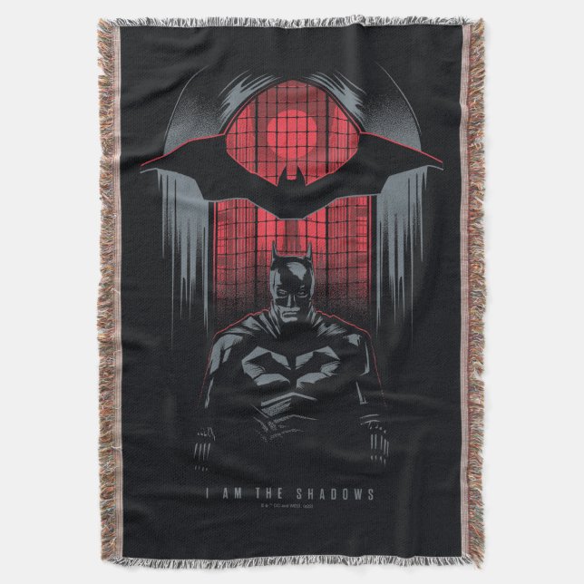 The Batman Window Pane Outline Throw Blanket (Front Vertical)