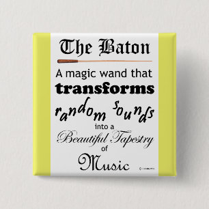 The Baton 15 Cm Square Badge