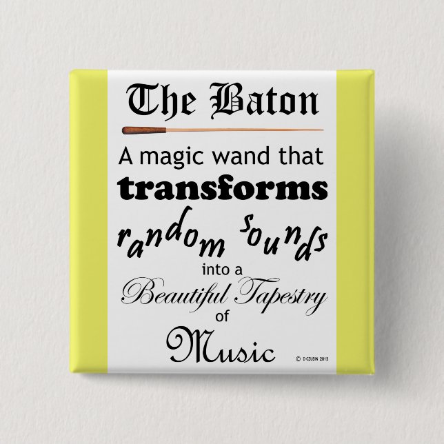 The Baton 15 Cm Square Badge (Front)