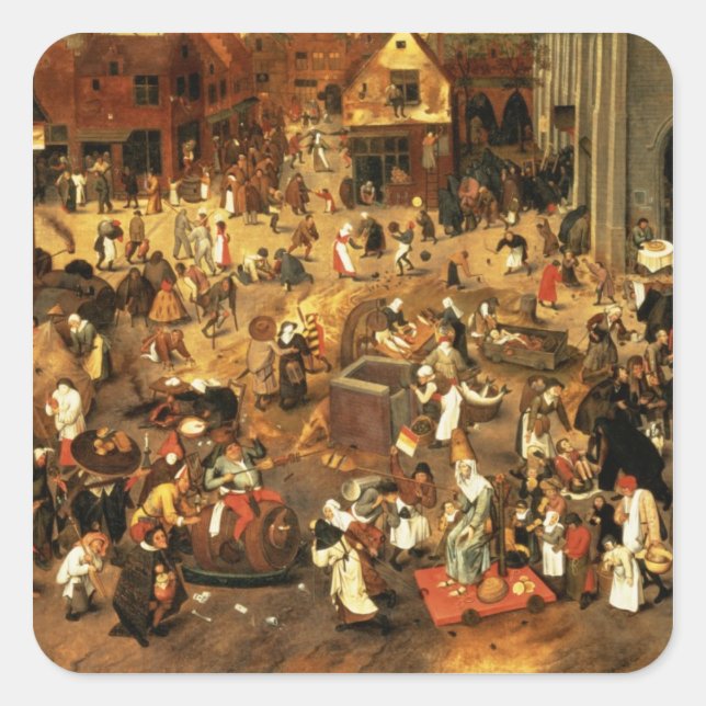 The Battle between Carnival and Lent Square Sticker (Front)