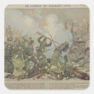 The Battle of Bourget , 1887 Square Sticker