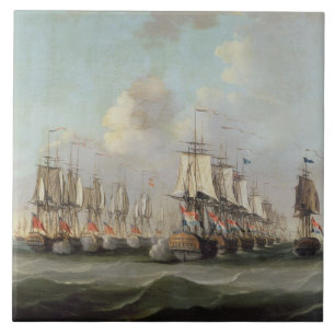 The Battle of Dogger Bank, showing the `Holland' a Ceramic Tile