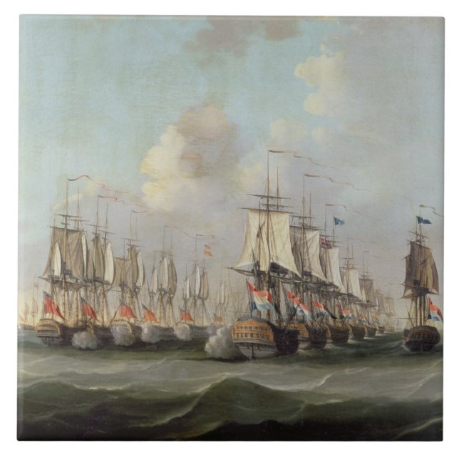 The Battle of Dogger Bank, showing the `Holland' a Ceramic Tile (Front)