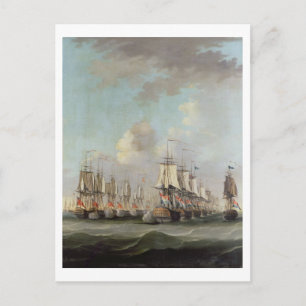 The Battle of Dogger Bank, showing the `Holland' a Postcard