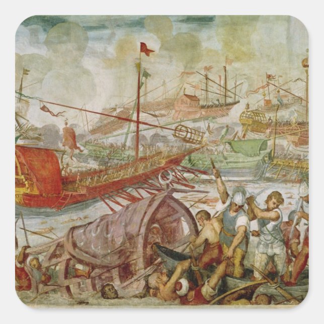 The Battle of Lepanto, October 1571, 1600 Square Sticker (Front)