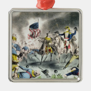 The Battle of New Orleans, pub.Nathaniel Currier Metal Tree Decoration