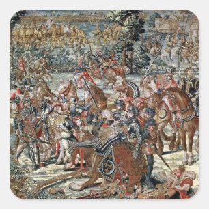 The Battle of Pavia. Square Sticker