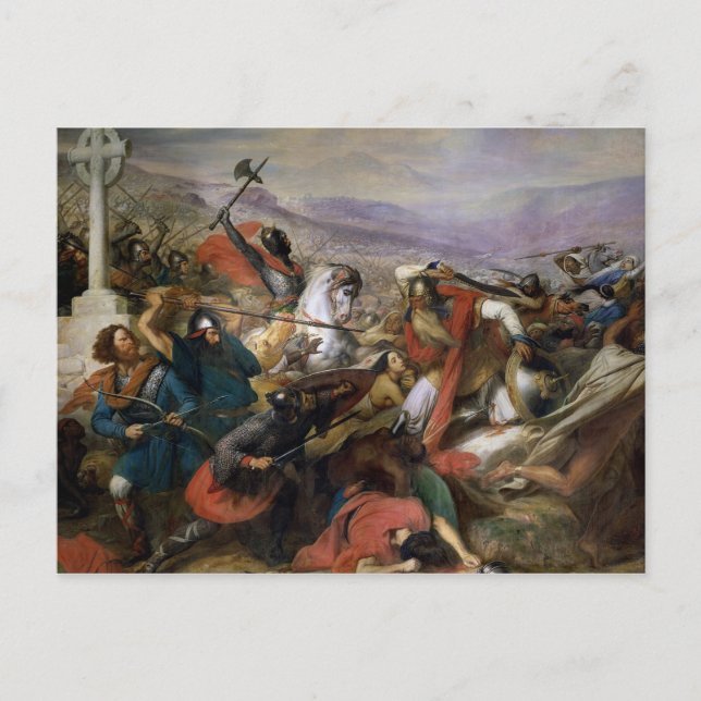 The Battle of Poitiers, won by Charles Martel Postcard (Front)