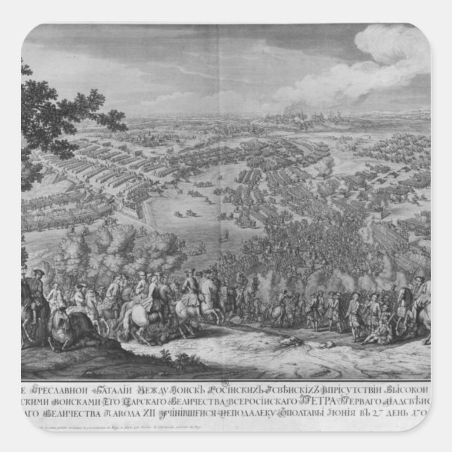 The Battle of Poltava Square Sticker (Front)