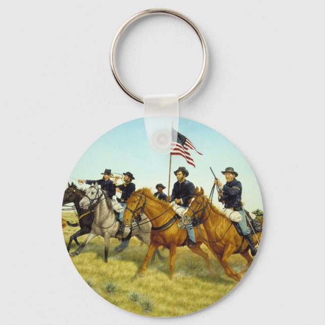 The Battle of Prairie Dog Creek by Ralph Heinz Key Ring (Front)