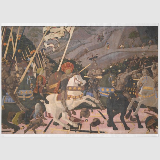 The Battle of San Romano (Mediaeval War Painting) Tissue Paper (Front)