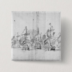 The Battle of Solebay, 28th May 1672 15 Cm Square Badge