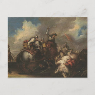 The Battle of the Cavaliers (oil on canvas) Postcard