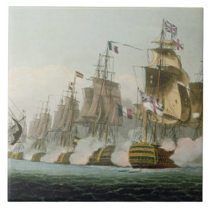 The Battle of Trafalgar, 21st October 1805, engrav Ceramic Tile
