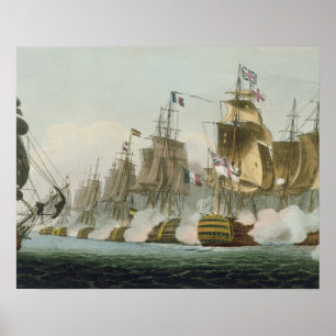 The Battle of Trafalgar, 21st October 1805, engrav Poster