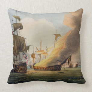 The Battle of Trafalgar, October 21st 1805, engrav Cushion