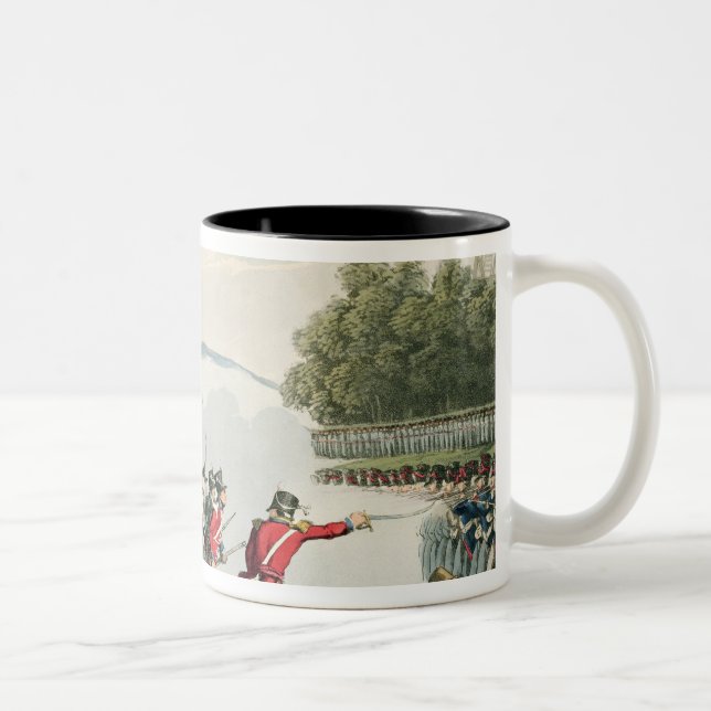 The Battle of Waterloo Decided by the Duke of Well Two-Tone Coffee Mug (Right)