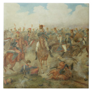The Battle of Waterloo, June 18th 1815 (w/c on pap Ceramic Tile