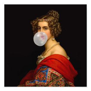 The Bavarian Beauty and the Bubble Gum	 Photo Print