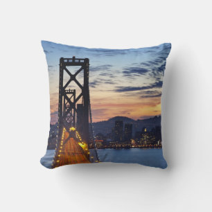 The Bay Bridge from Treasure Island Cushion