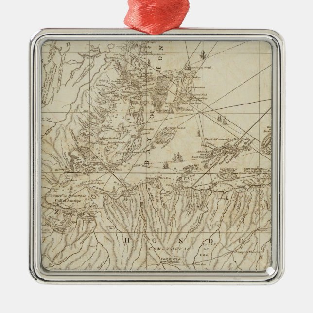 The Bay of Honduras Metal Ornament (Front)