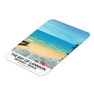 The Bay of Lannion France travel poster Magnet