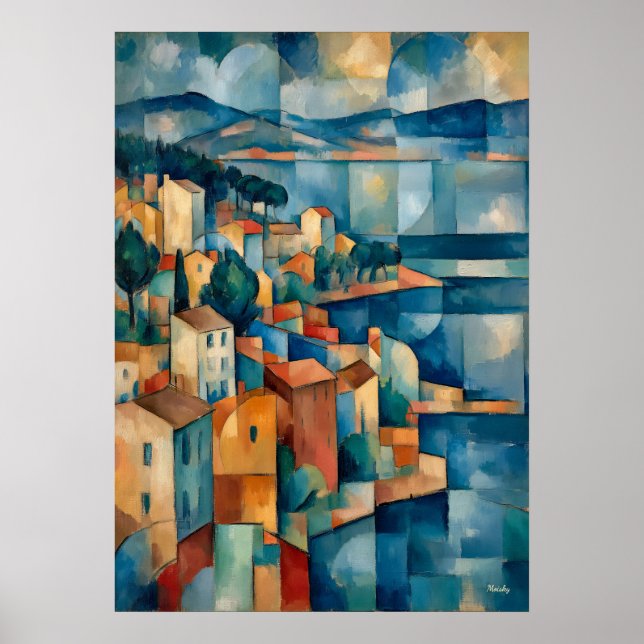 The Bay of Marseille  Reinterpretation Masterpiece Poster (Front)