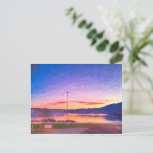 The Bay Sunset Postcard   Original Art Tasmania 