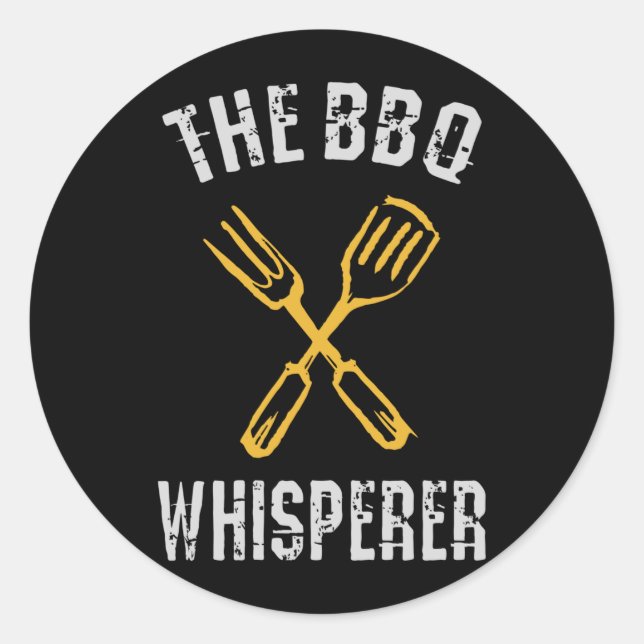 The BBQ Whisperer Classic Round Sticker (Front)