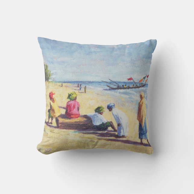 The Beach at Abene Senegal 1997 Cushion (Front)