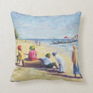 The Beach at Abene Senegal 1997 Cushion