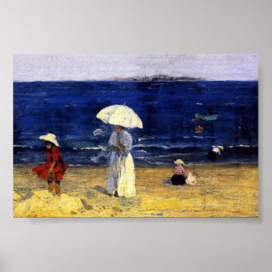  The Beach at Dinard , Clarence Gagnon  Poster