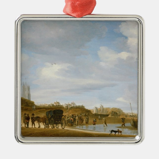 The Beach at Egmond-an-Zee Metal Ornament (Front)