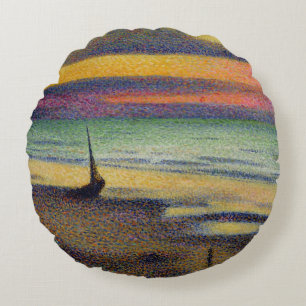 The Beach at Heist, 1891-92 Round Cushion