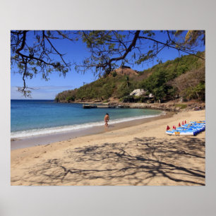 The beach at Pigeon Island National Park Poster