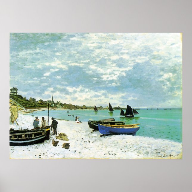 The Beach at Sainte-Adresse Claude Monet Poster (Front)
