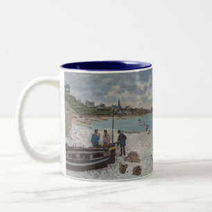 The Beach at Sainte-Adresse – Claude Monet Two-Tone Coffee Mug