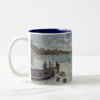 The Beach at Sainte-Adresse – Claude Monet Two-Tone Coffee Mug